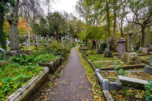 Londra Regno Unito Una Fredda Giornata Autunnale Nello Storico Cimitero — Foto Stock