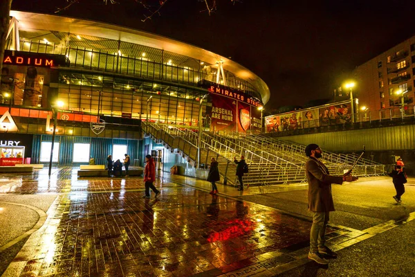 Londres Reino Unido Los Primeros Aficionados Regresan Estadio Del Arsenal — Foto de Stock