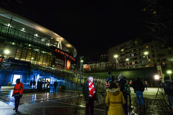 Londres Reino Unido Los Primeros Aficionados Regresan Estadio Del Arsenal — Foto de Stock