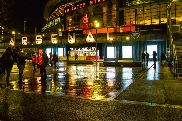 Londres Reino Unido Primeiros Fãs Que Retornam Estádio Arsenal Após — Fotografia de Stock