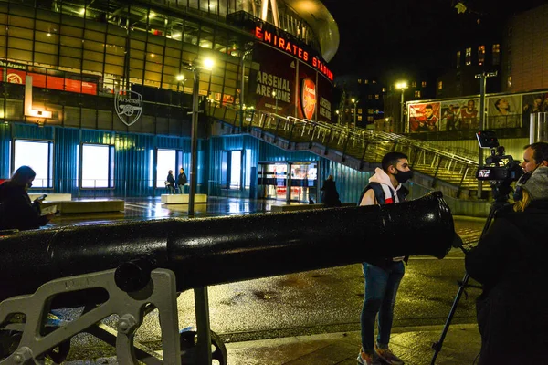 Londres Reino Unido Primeiros Fãs Que Retornam Estádio Arsenal Após — Fotografia de Stock