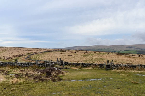 Devon Ngiltere Deki Dartmoor Ulusal Parkı Nın Vahşi Çorak Arazisi — Stok fotoğraf