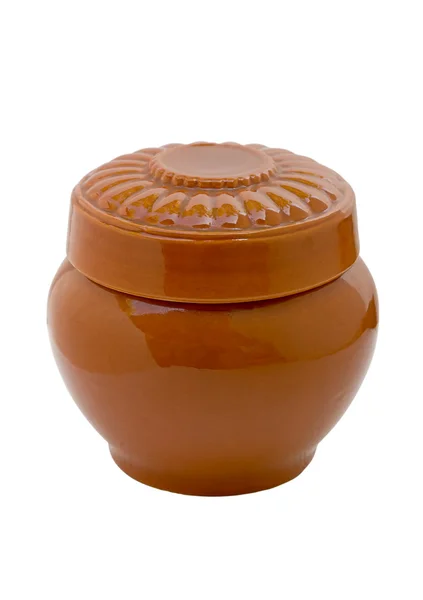 Keramiska potten för matlagning stekar. — Stockfoto