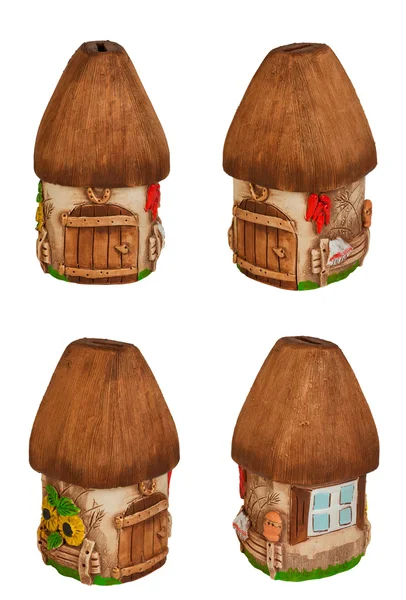 Miniatuur model landhuis (piggy bank). Instellen. — Stockfoto