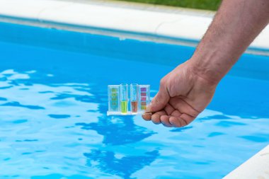 Pool water testing clipart