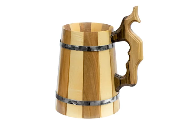 Wooden beer mug. — Stock Photo, Image