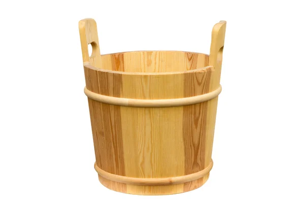 Houten emmer voor een sauna. Stockfoto