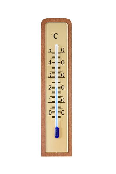 Настенный термометр на деревянном основании — стоковое фото
