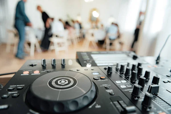 dj equipment for a dance event. Music at the banquet. Music equipment for a close-up party