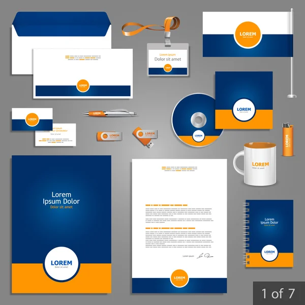 Corporate Identity. editierbare Corporate Identity Vorlage. Schreibwaren-Vorlagen-Design — Stockvektor