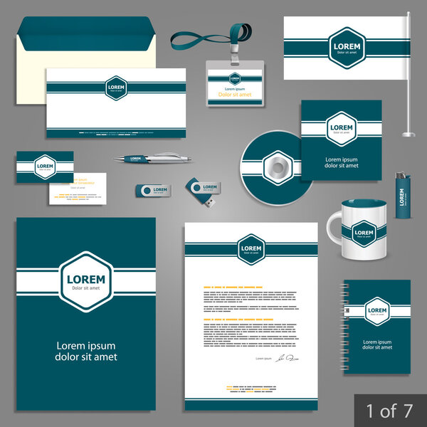 Corporate identity. Editable corporate identity template. Stationery template design