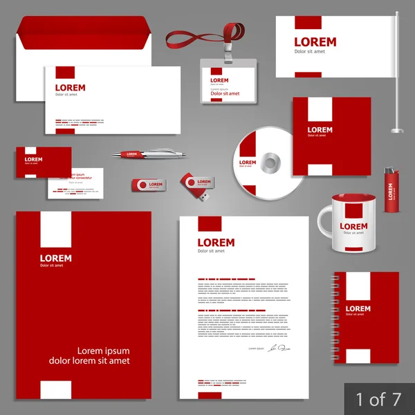 Corporate Identity. editierbare Corporate Identity Vorlage. Schreibwaren-Vorlagen-Design — Stockvektor