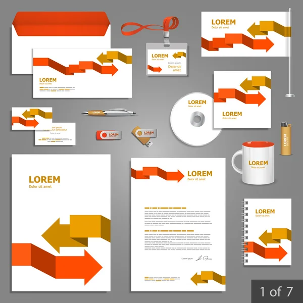 Identita 'aziendale. Modello di identità aziendale modificabile. Design del modello di cancelleria — Vettoriale Stock