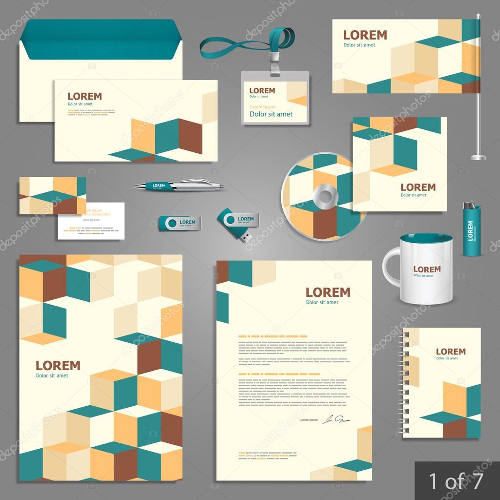 Corporate identity. Editable corporate identity template. Stationery template design