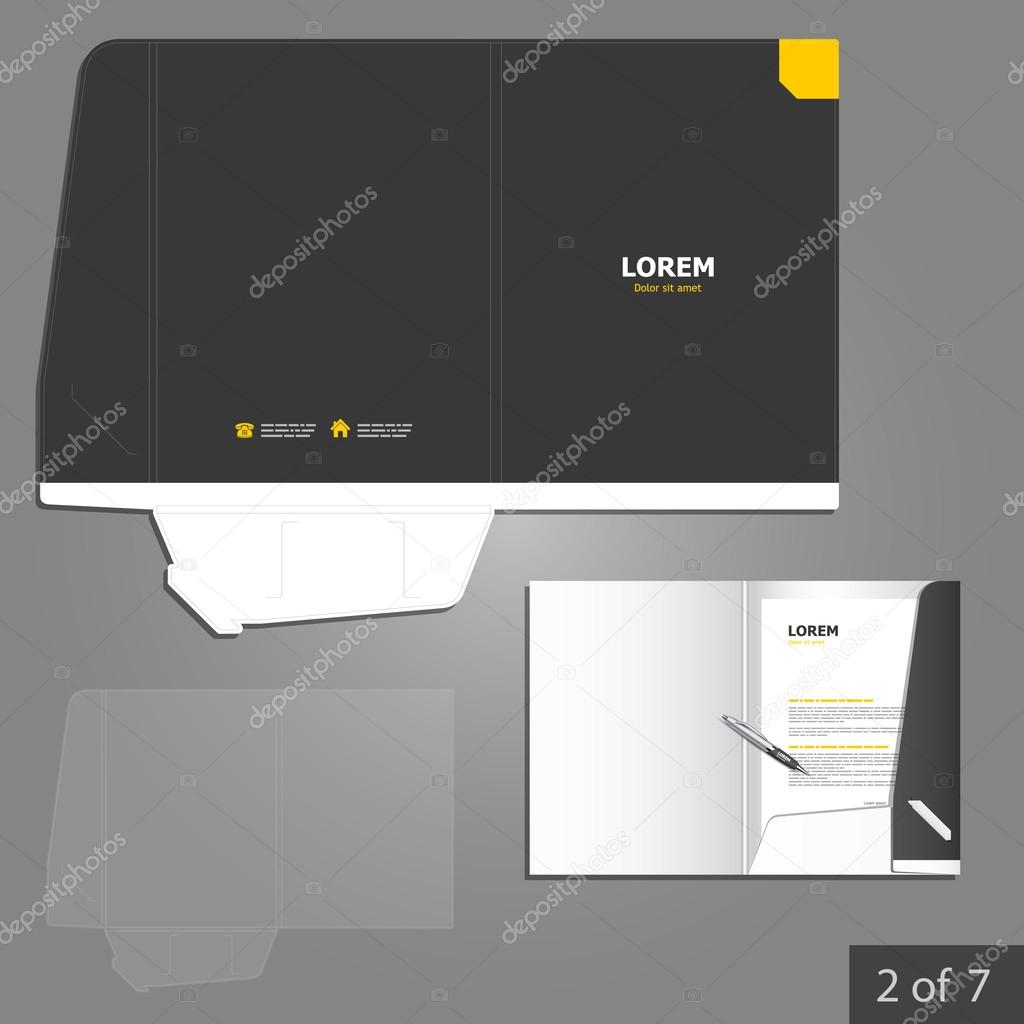 Corporate identity. Editable corporate identity template. Folder template design