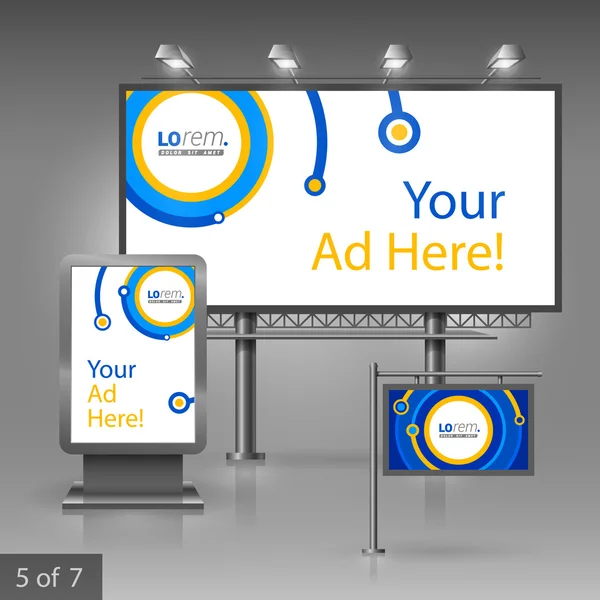Identita 'aziendale. Modello di identità aziendale modificabile. Progettazione esterna di pubblicità — Vettoriale Stock