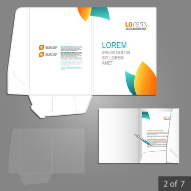 Corporate identity. Editable corporate identity template. Folder template design clipart