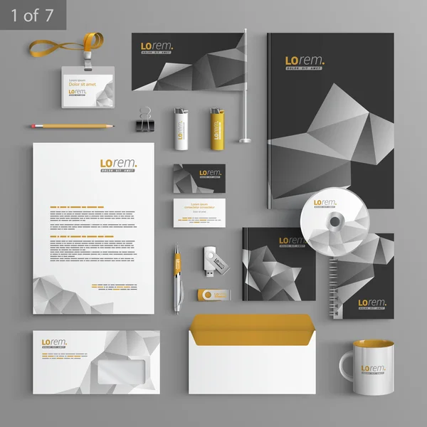 Corporate Identity. editierbare Corporate Identity Vorlage. Schreibwaren-Vorlagen-Design — Stockvektor