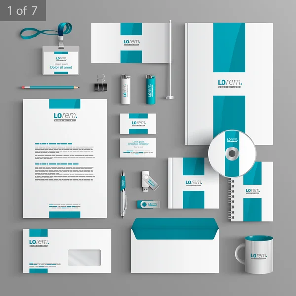 Corporate Identity. editierbare Corporate Identity Vorlage. Schreibwaren-Vorlagen-Design — Stockvektor