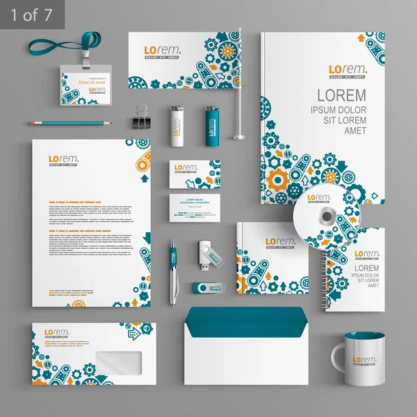 Corporate Identity. editierbare Corporate Identity Vorlage. Schreibwaren-Vorlagen-Design — Stockvektor