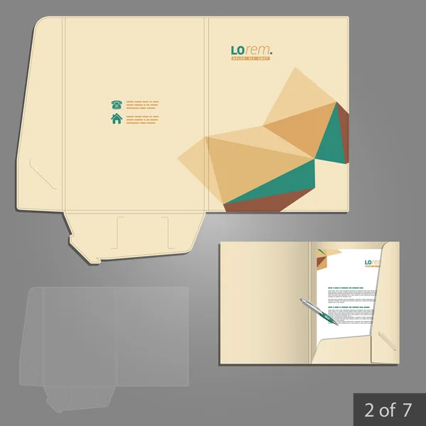 Corporate identity. Editable corporate identity template. Folder template design — Stock Vector