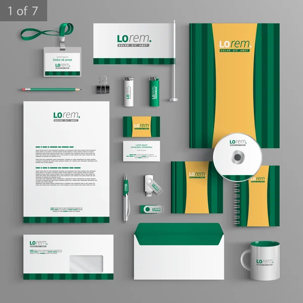 Corporate Identity. editierbare Corporate Identity Vorlage. Schreibwaren-Vorlagen-Design — Stockvektor