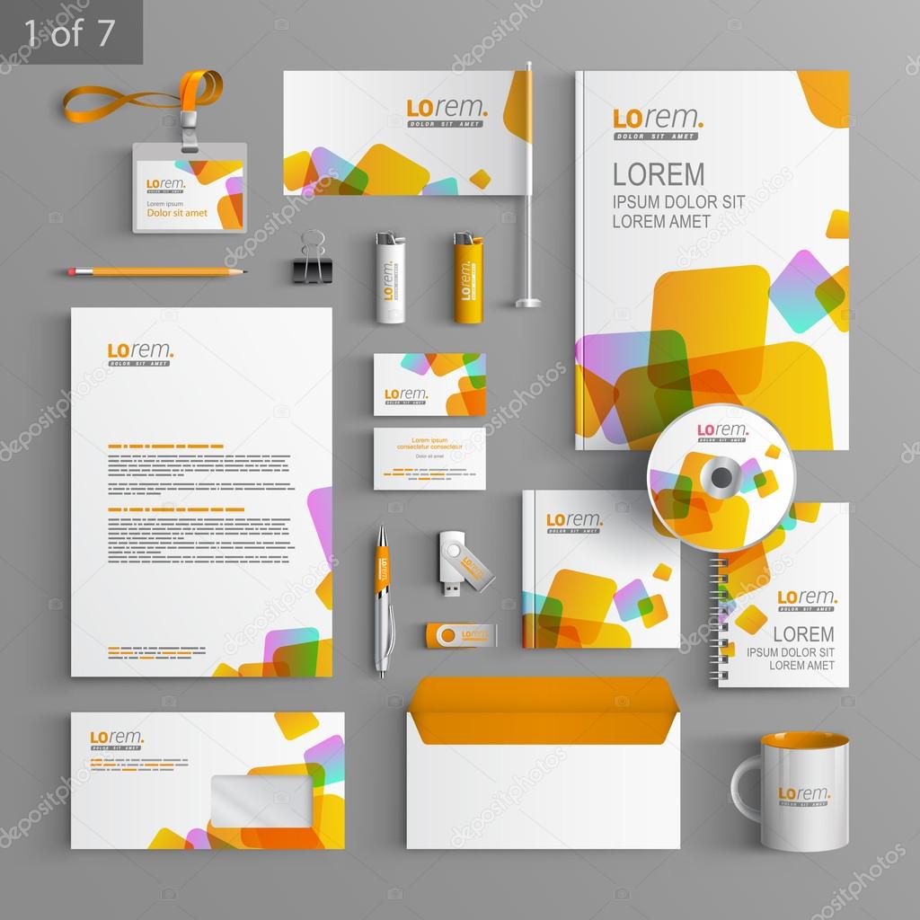 Corporate identity. Editable corporate identity template. Stationery template design