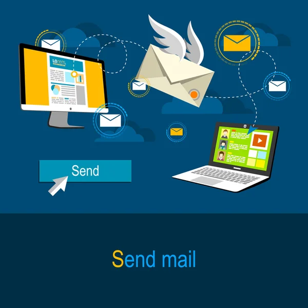Enviar concepto de correo — Archivo Imágenes Vectoriales