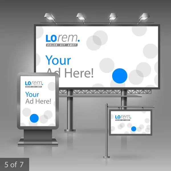 Identitas perusahaan. Billboard, tanda tangan, kotak cahaya - Stok Vektor