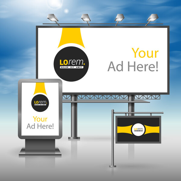 Corporate identity. Billboard, sign, light box