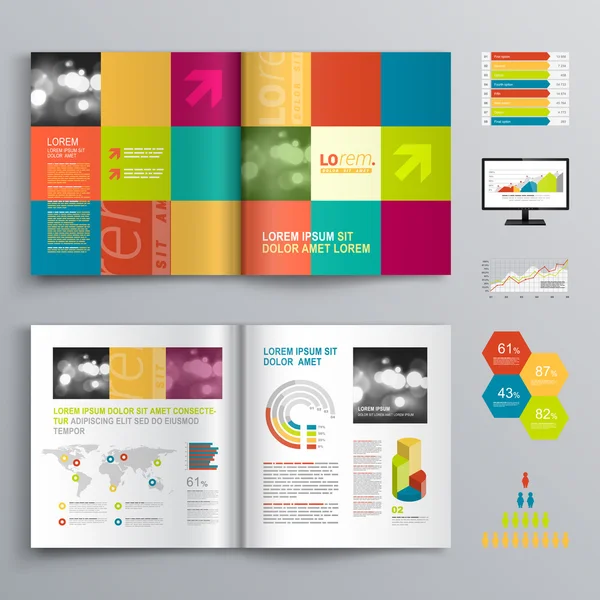 Diseño de plantilla de folleto — Archivo Imágenes Vectoriales