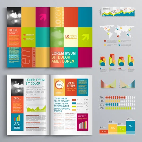 Brochure modello di design — Vettoriale Stock