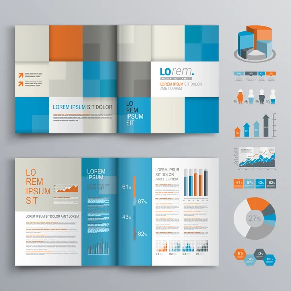 Brochure modello di design — Vettoriale Stock