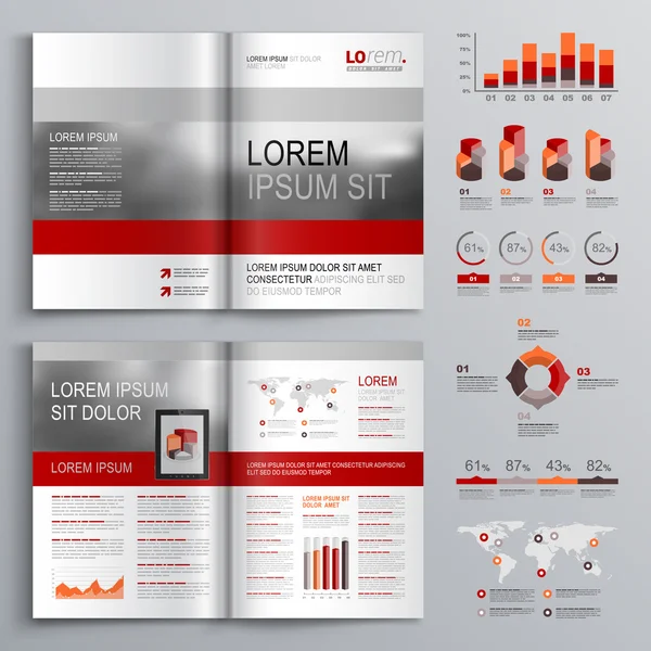 Brochure modello di design — Vettoriale Stock