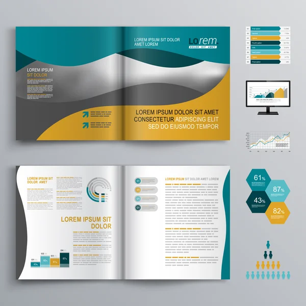 Brochure modello di design — Vettoriale Stock