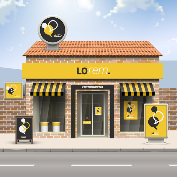 Магазин с элементами наружной рекламы
