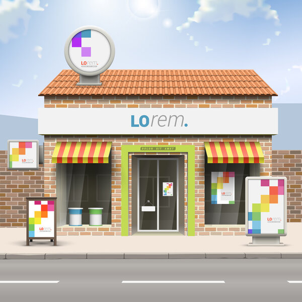 Магазин с элементами наружной рекламы
