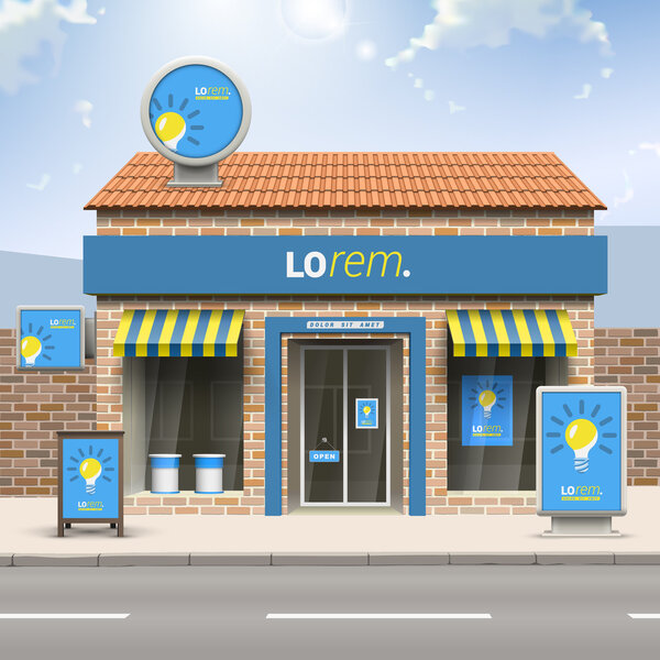 Магазин с элементами наружной рекламы
