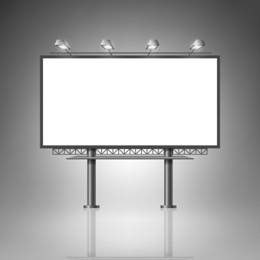 Aydınlatma ile boş açık billboard