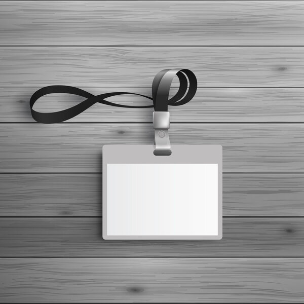 Plastic blank id badge with lanyard