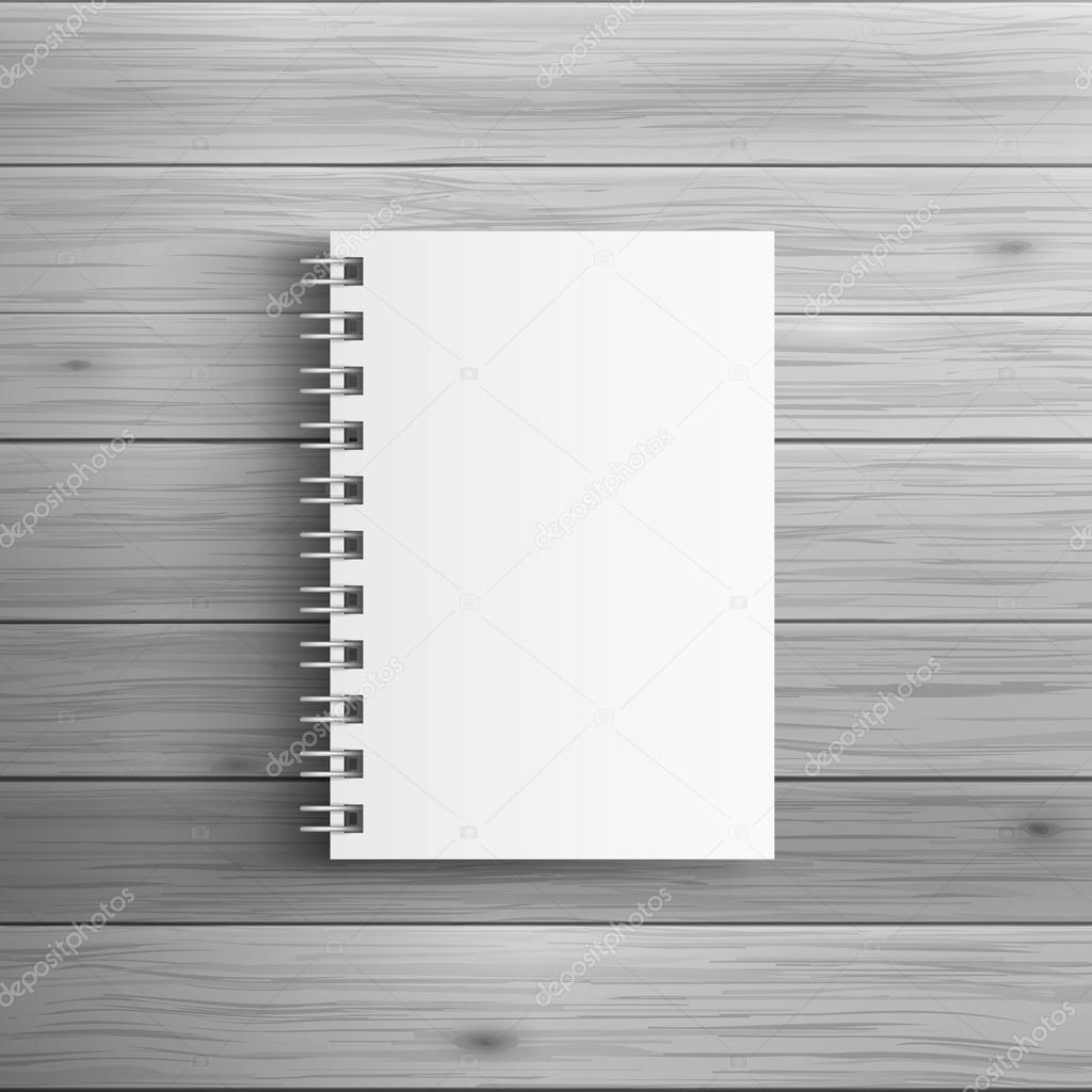 Blank realistic spiral notepad