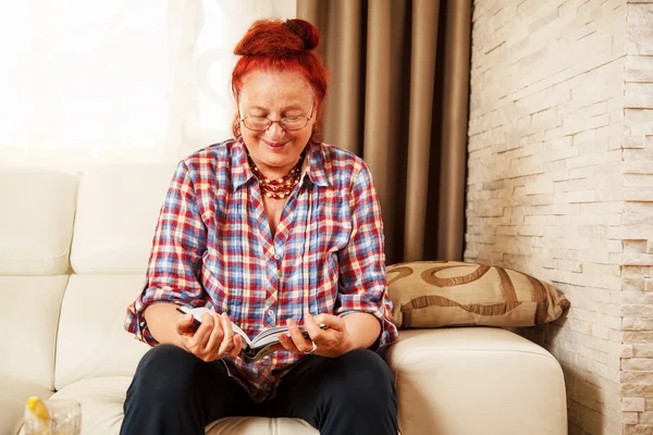 Senior woman, at home — Stock Photo, Image