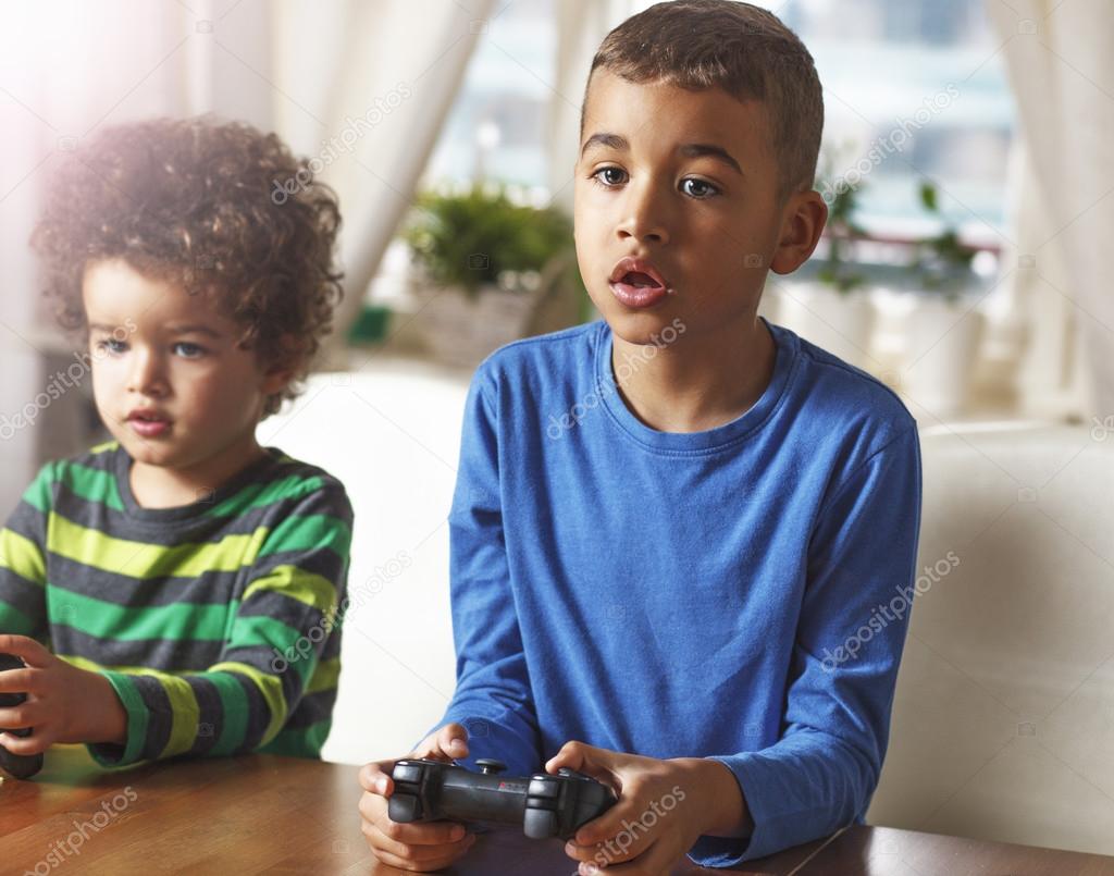 Two Friends Playing Video Game