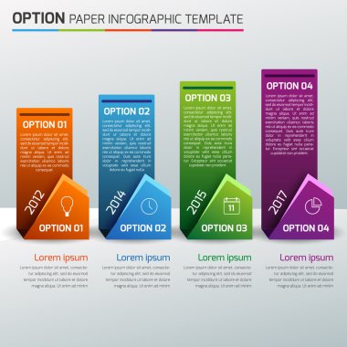 bir, iki, üç, dört - seçenek iş Infographic, açık renkli