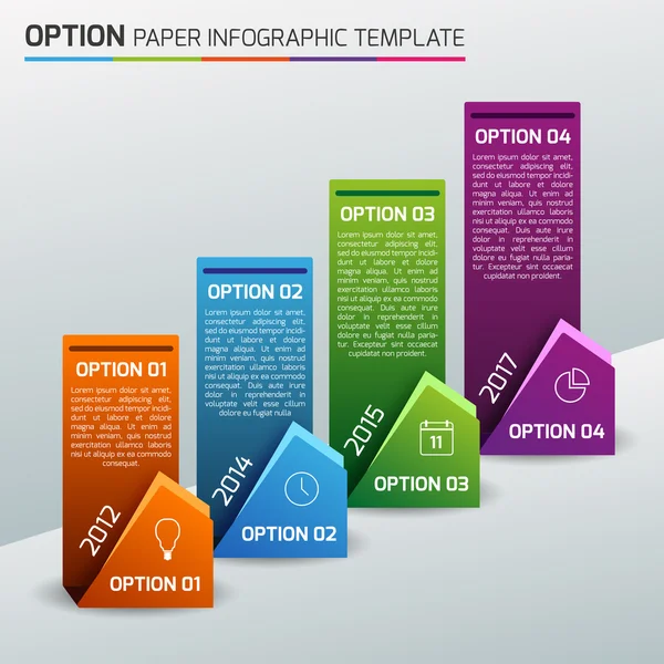 Un, deux, trois, quatre - infographie d'entreprise en option, arrière-plan clair — Image vectorielle
