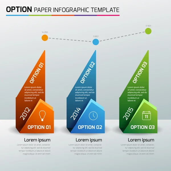 Un, deux, trois - option infographie d'entreprise, arrière-plan clair — Image vectorielle