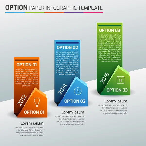 Un, deux, trois - option infographie d'entreprise, arrière-plan clair — Image vectorielle