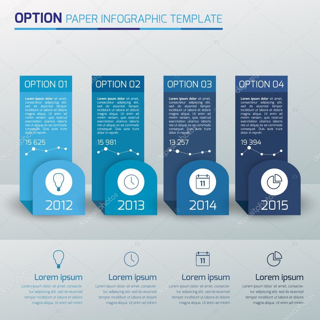 One,two,three,four - option business infographic,light,blue