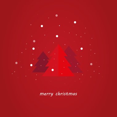 kar taneleri ile modern düz Noel ağacı arka plan