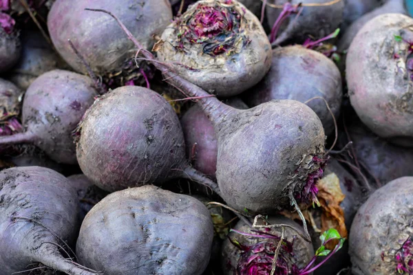 Viele Rote Beete Als Hintergrund Oder Muster Gemüseernte Auf Dem — Stockfoto